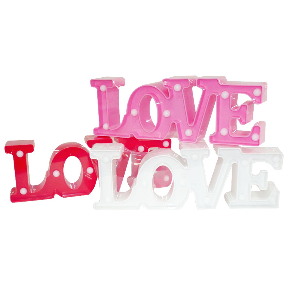 GENERICO - Lámpara Decorativa Led Mesa // Forma de LOVE // 3 unidades