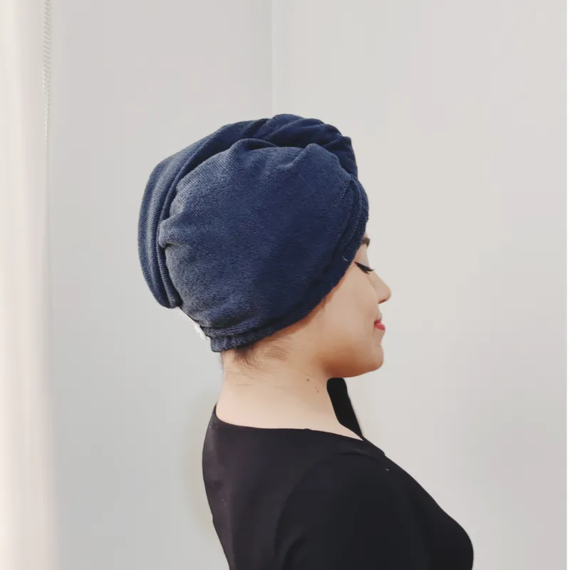 GENERICO - Toalla Turbante de Microfibra - Color Negro