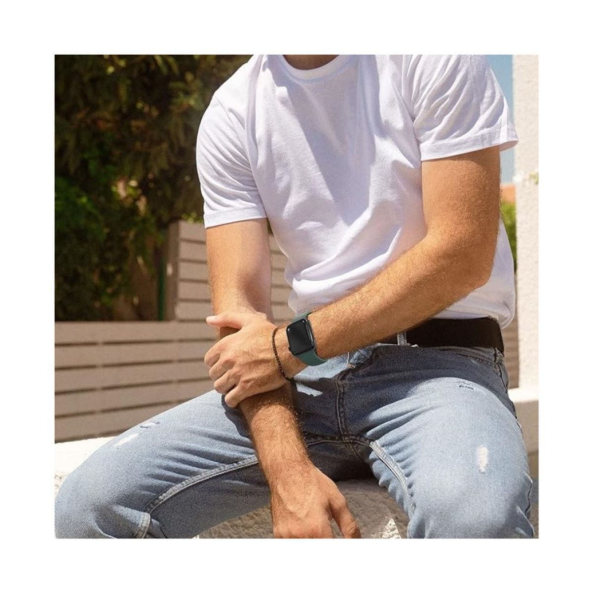 GENERICO - CORREA DE SILICONA PARA WATCH 42-44-45-49 MM VERDE PINO