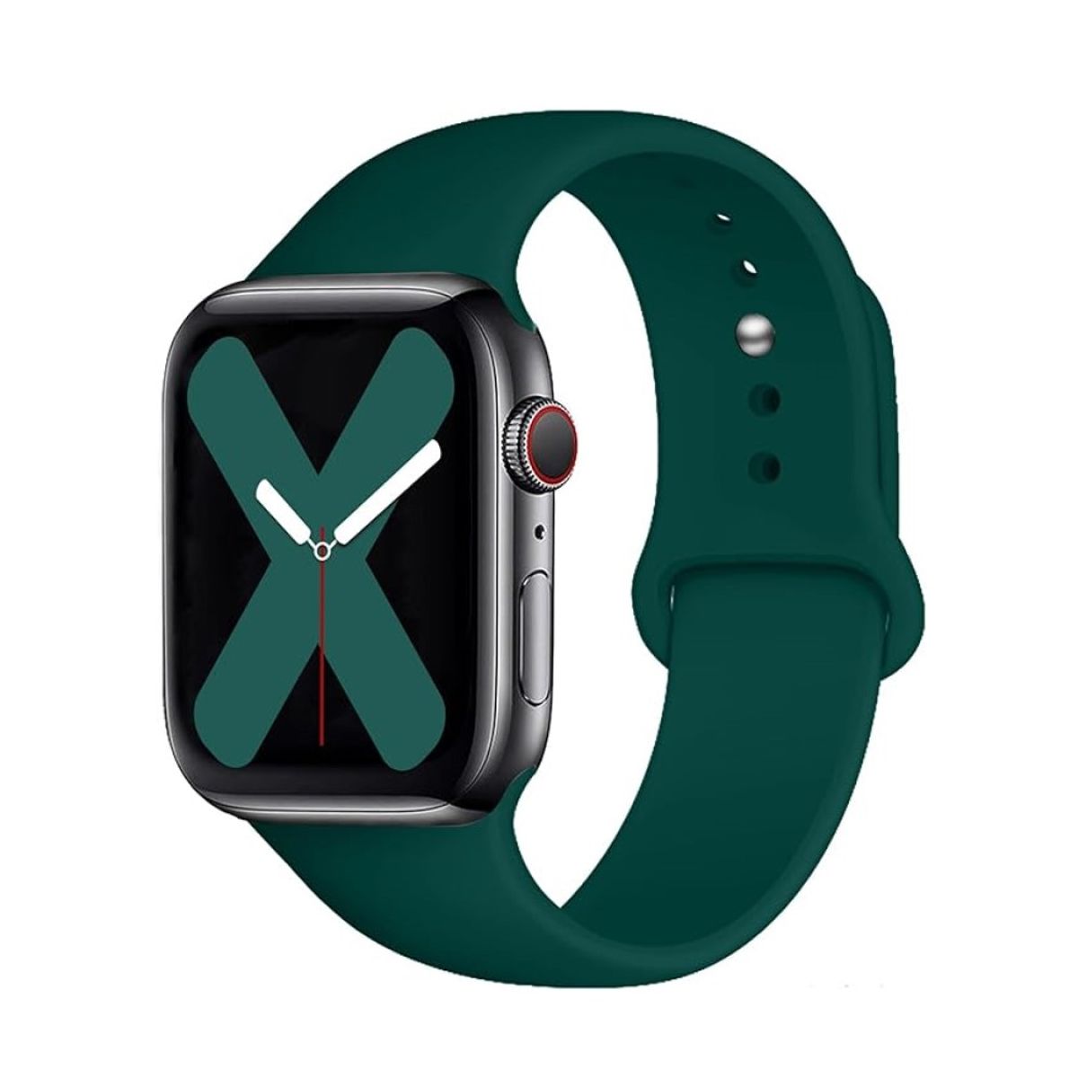 GENERICO - CORREA DE SILICONA PARA WATCH 38-40-41 MM VERDE NEGRUZCO