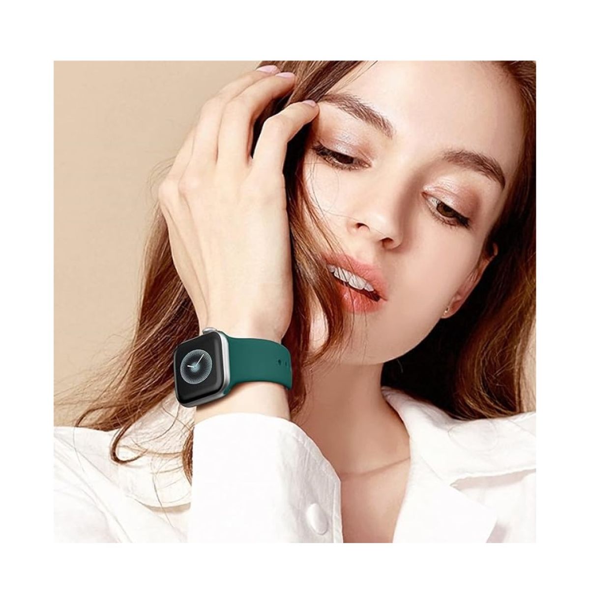 GENERICO - CORREA DE SILICONA PARA WATCH 38-40-41 MM VERDE NEGRUZCO