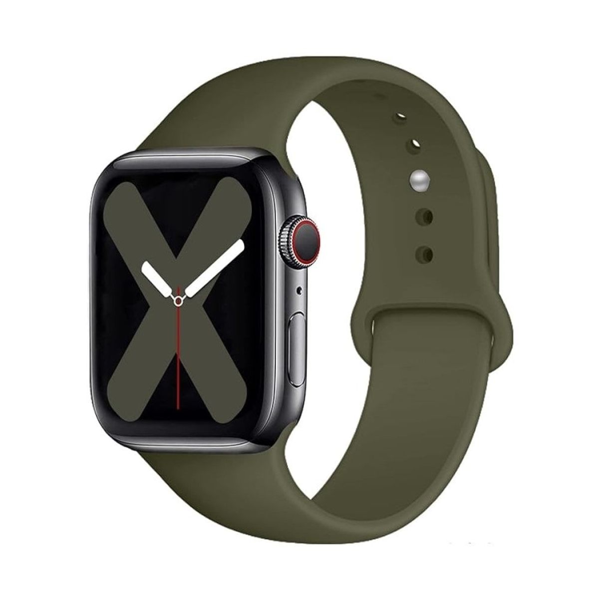 GENERICO - CORREA DE SILICONA PARA WATCH 42-44-45-49 MM VERDE OLIVA