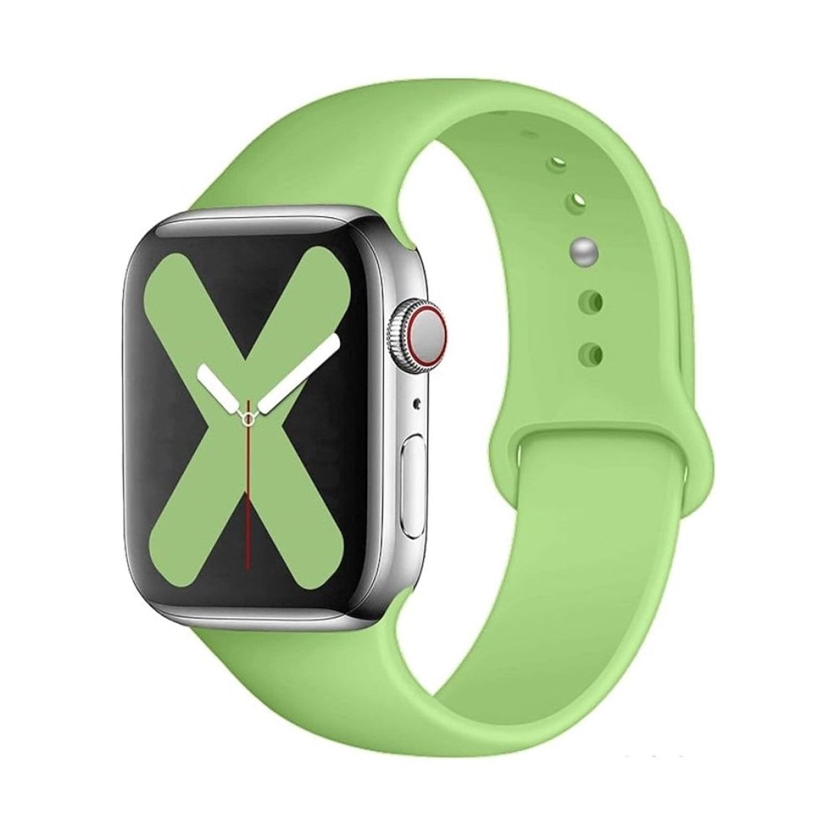 GENERICO - CORREA DE SILICONA PARA WATCH 42-44-45-49 MM VERDE MENTA