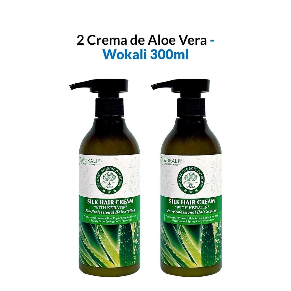 WOKALI - Crema De Aloe Vera Wokali 300ml 2 Unidades