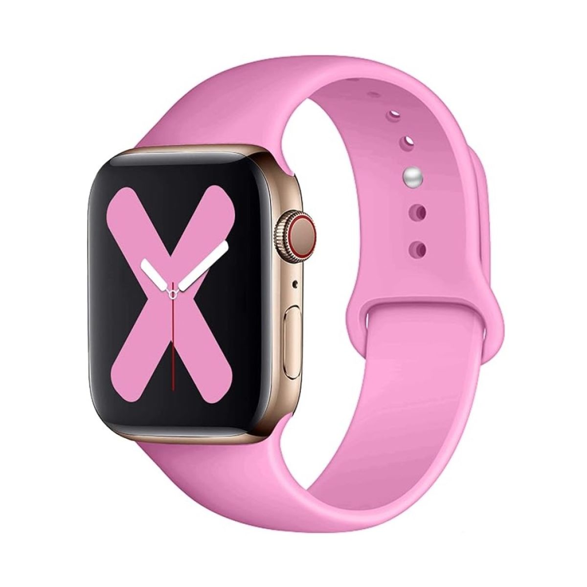 GENERICO - CORREA DE SILICONA PARA WATCH 42-44-45-49 MM ROSA BRILLANTE