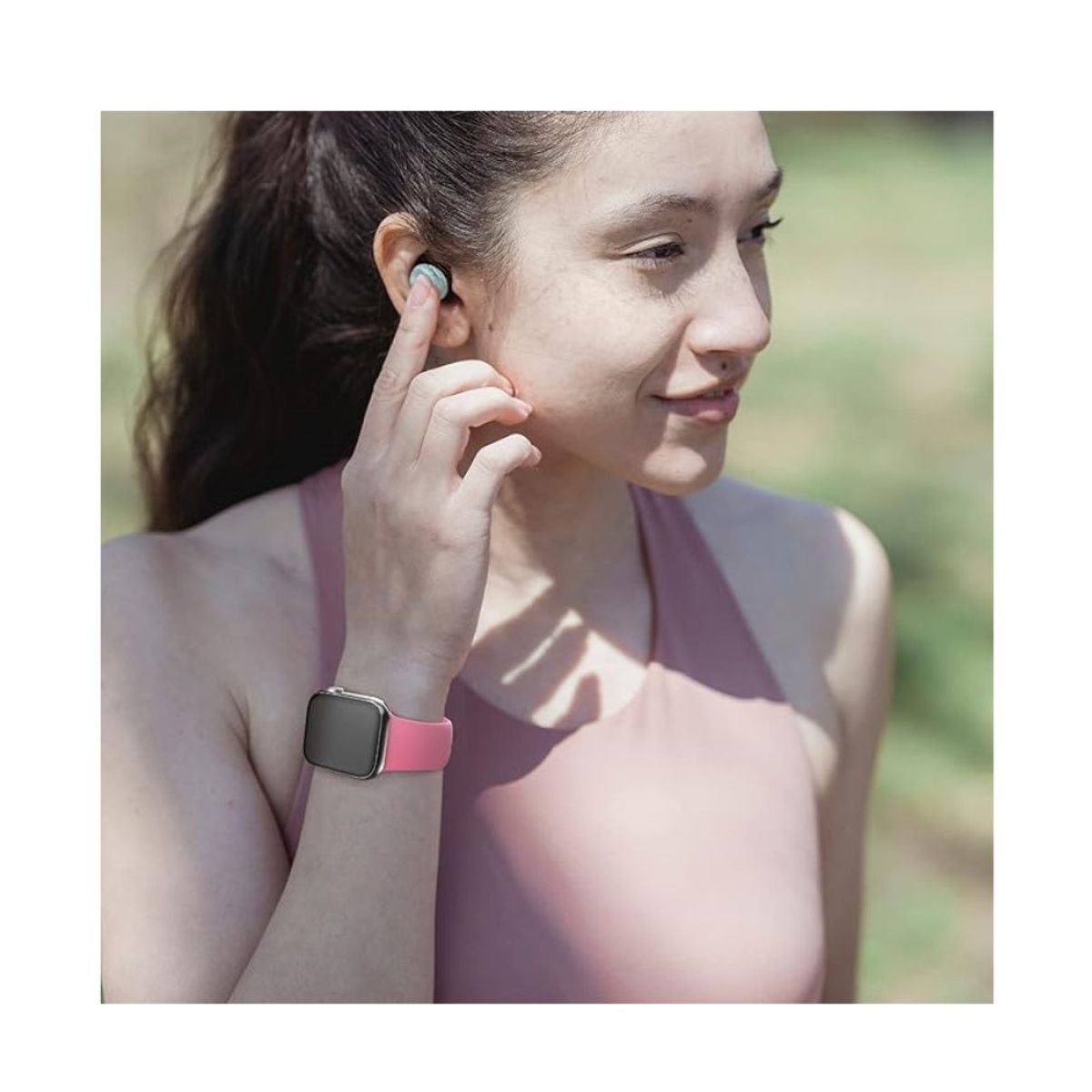 GENERICO - CORREA DE SILICONA PARA WATCH 42-44-45-49 MM ROSA BRILLANTE