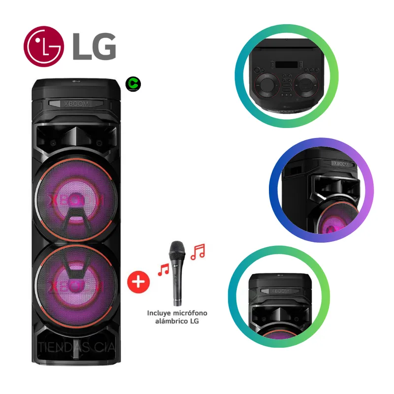 LG - Torre de sonido LG XBOOM RNC9 Doble Woofer - Karaoke