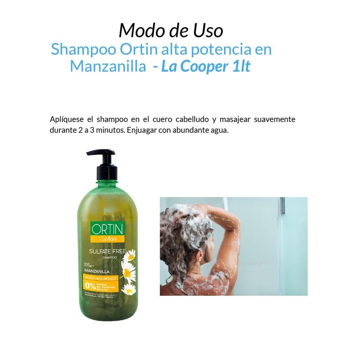 GENERICO - Shampoo Ortin Alta Potencia En Manzanilla La Cooper 1Lt