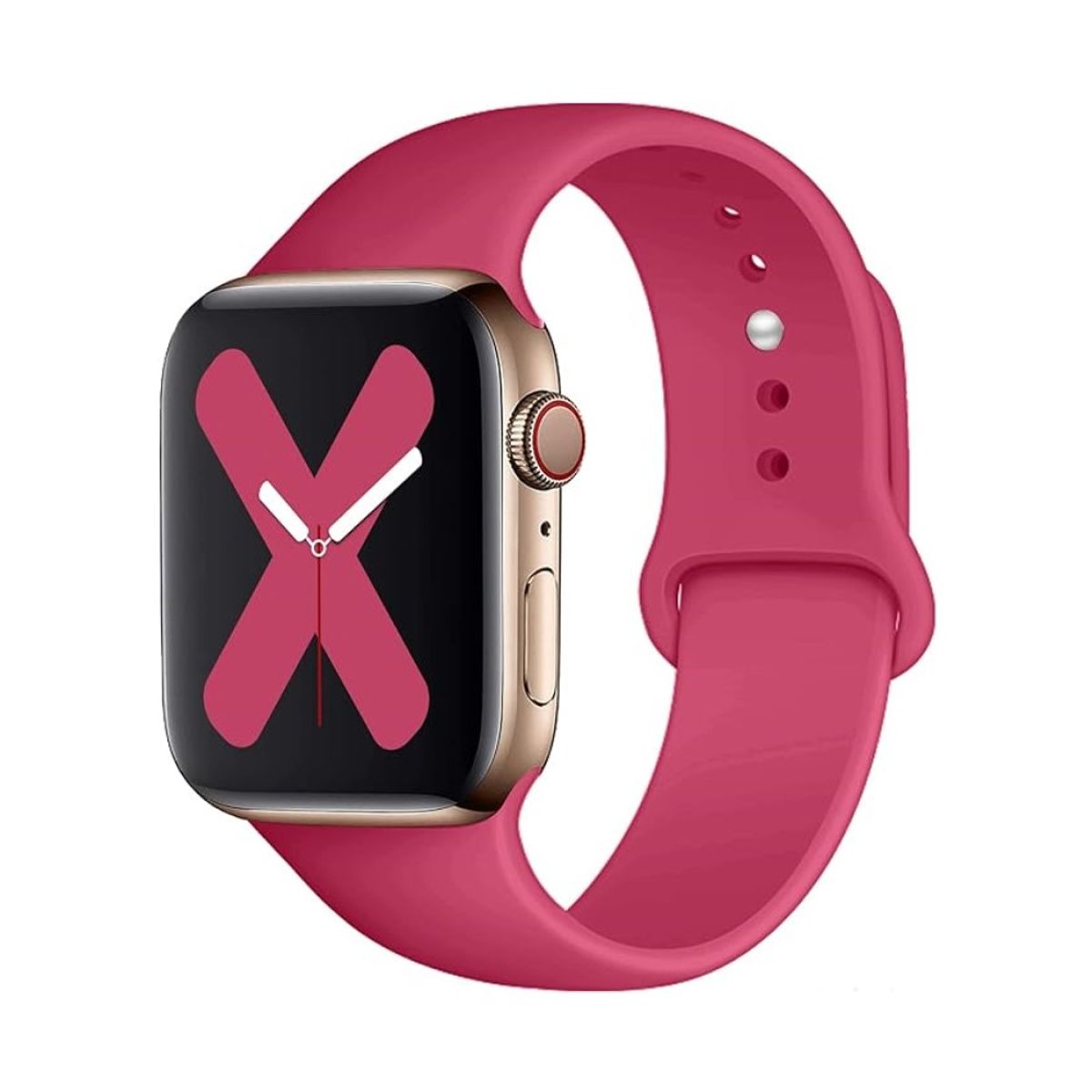 GENERICO - CORREA DE SILICONA PARA WATCH 38-40-41 MM ROJO GRANADA