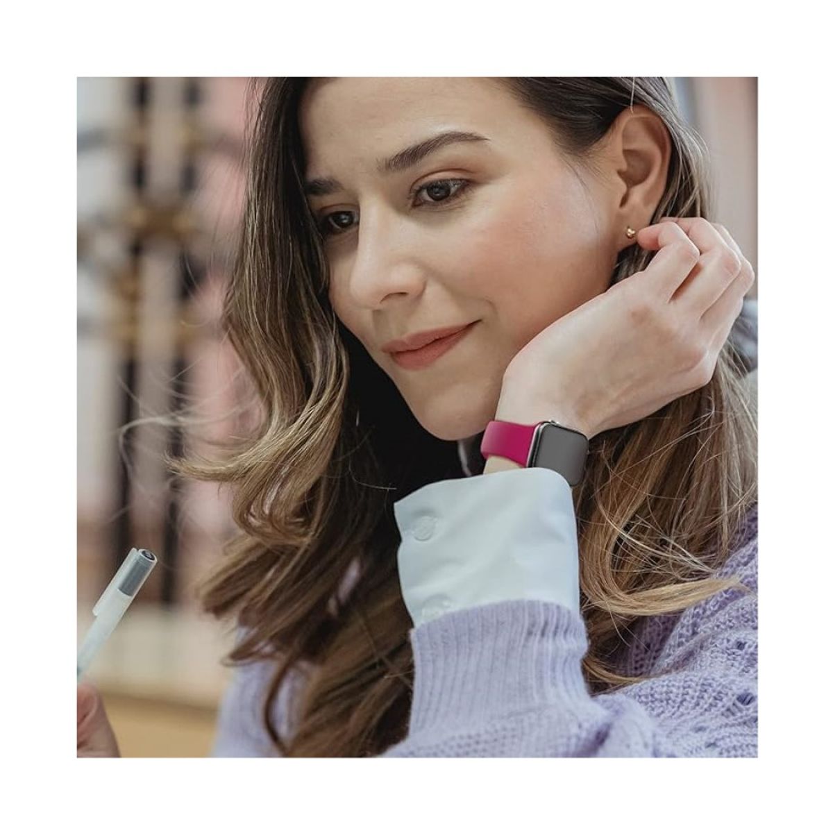 GENERICO - CORREA DE SILICONA PARA WATCH 38-40-41 MM ROJO GRANADA