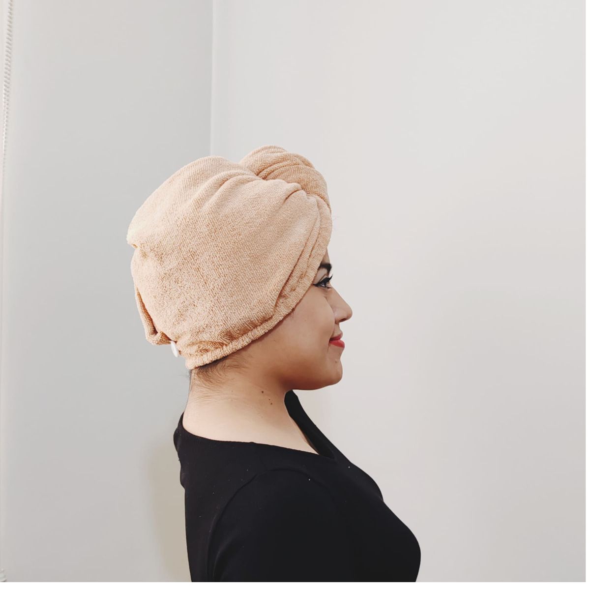 GENERICO - Toalla Turbante de Microfibra - Color Arena