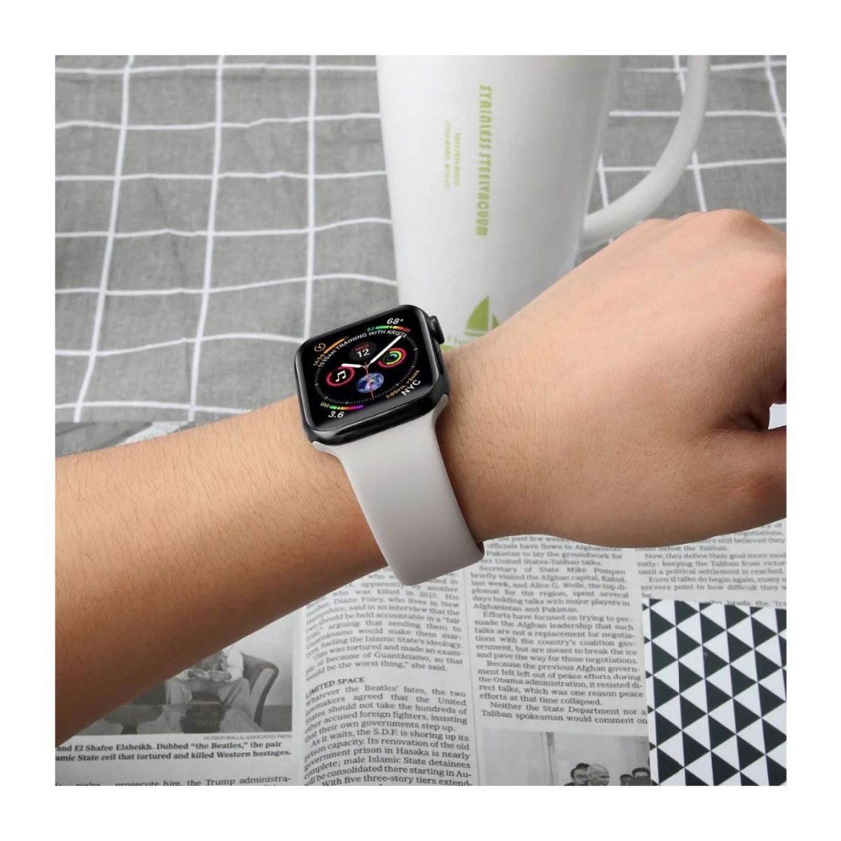 GENERICO - CORREA DE SILICONA PARA WATCH 42-44-45-49 MM GRIS PLOMO