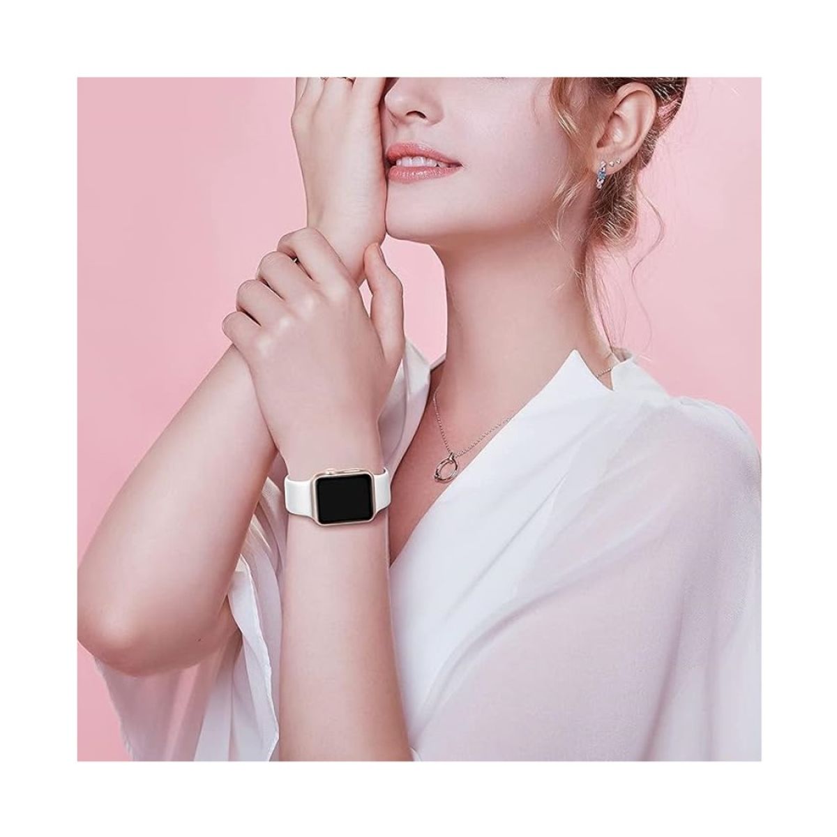 GENERICO - CORREA DE SILICONA PARA WATCH 42-44-45-49 MM BLANCO