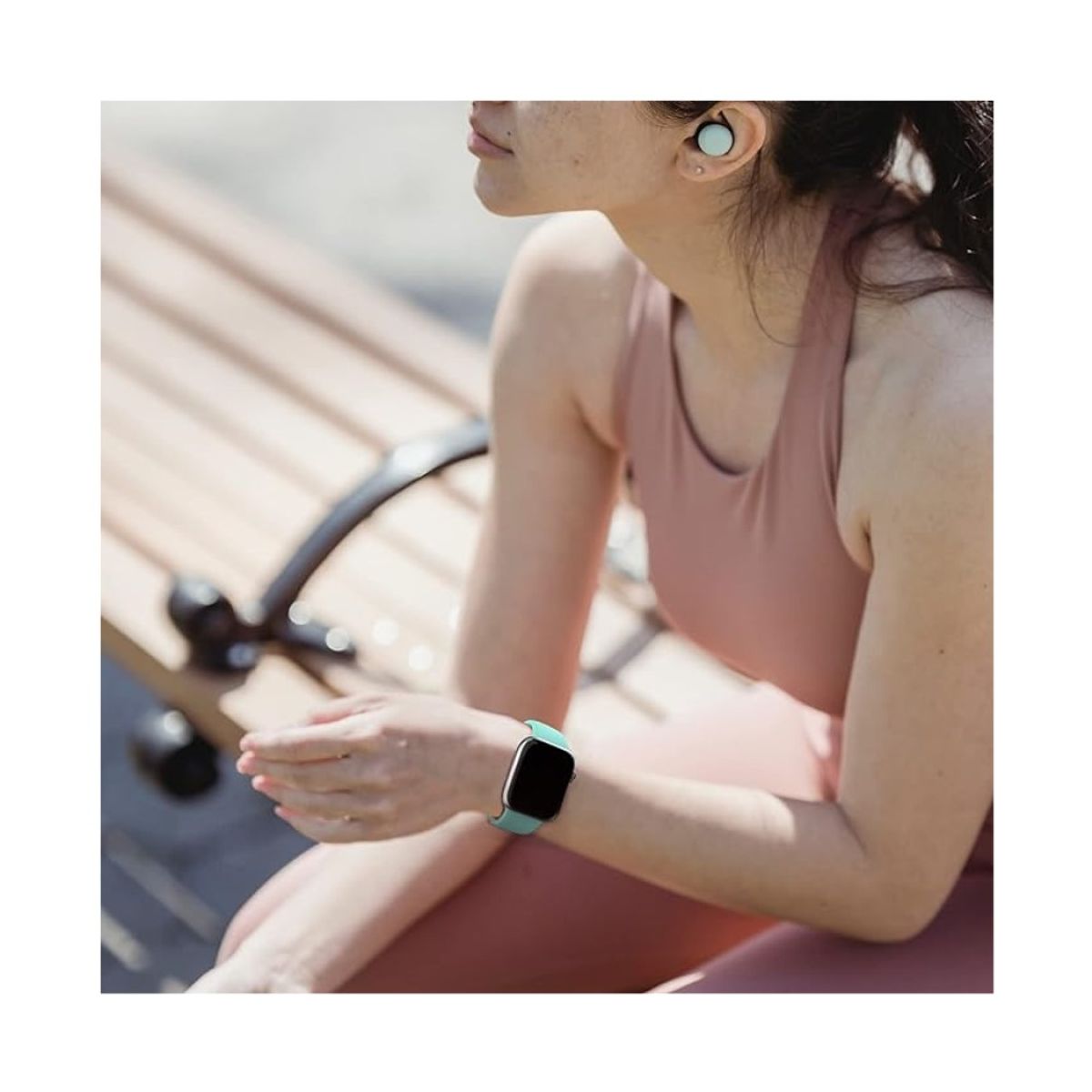 GENERICO - CORREA DE SILICONA PARA WATCH 38-40-41-42 MM VERDE CLARO