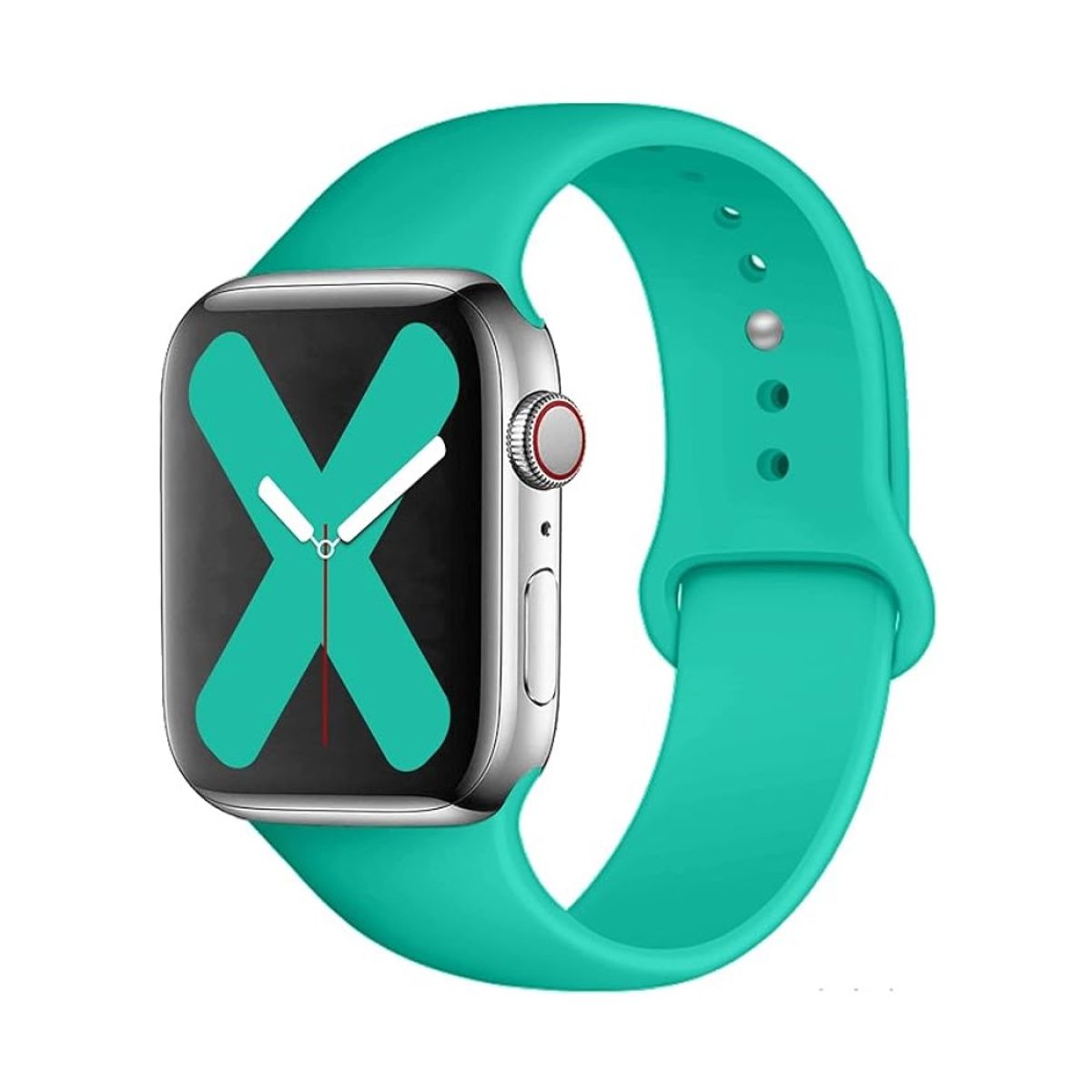 GENERICO - CORREA DE SILICONA PARA WATCH 38-40-41-42 MM VERDE AZULADO