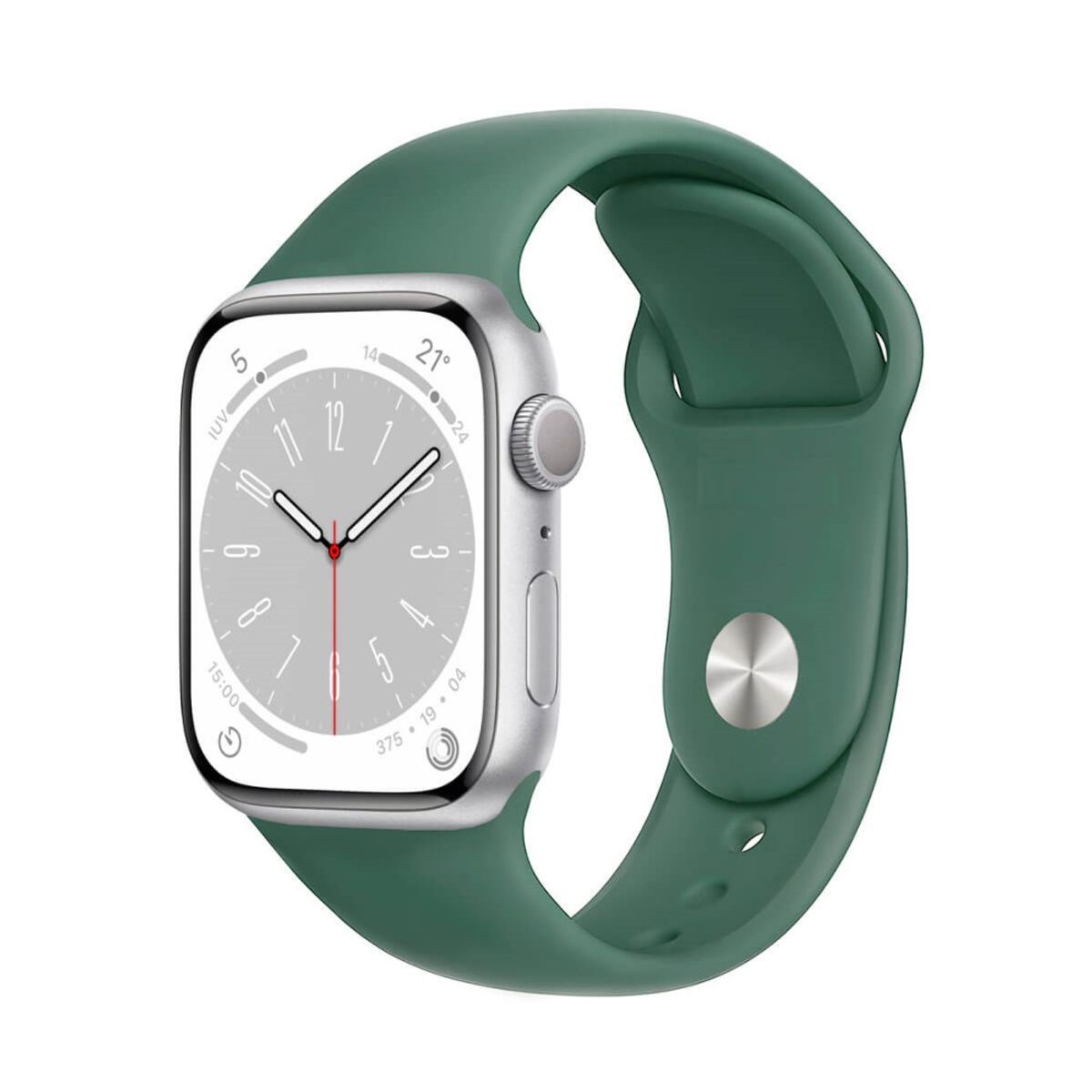 GENERICO - CORREA DE SILICONA PARA WATCH 42-44-45-49 MM VERDE ACERO