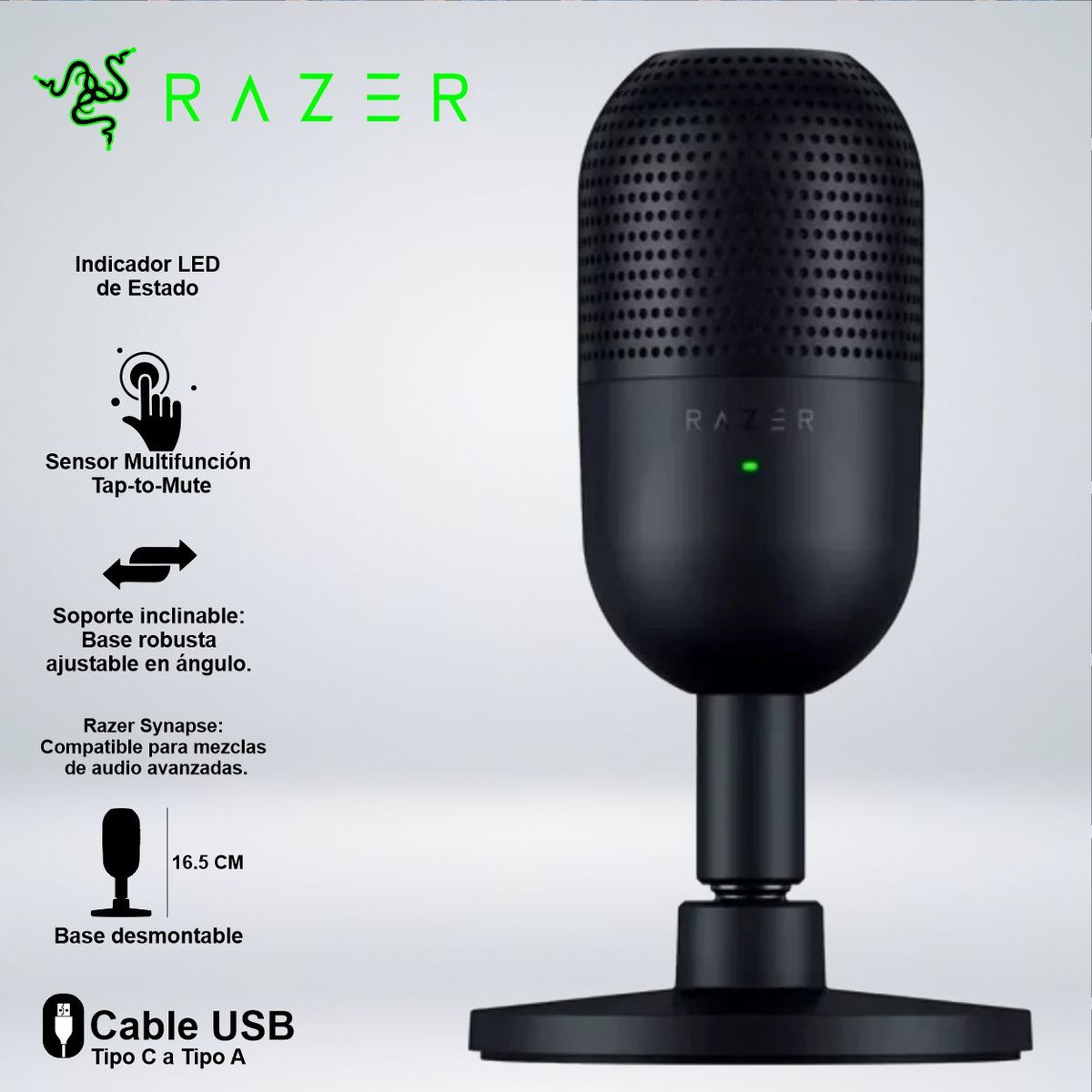 RAZER - MICROFONO RAZER SEIREN V3 MINI SENSOR MUTE SUPREME RUIDO