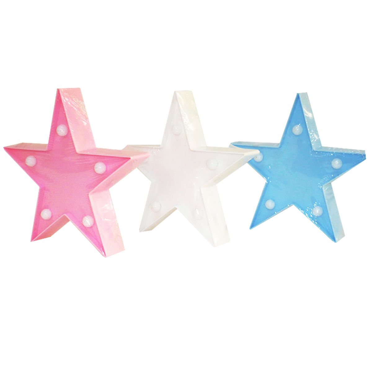 GENERICO - Lámpara Decorativa Led Mesa // Forma de ESTRELLA // 3 unidades