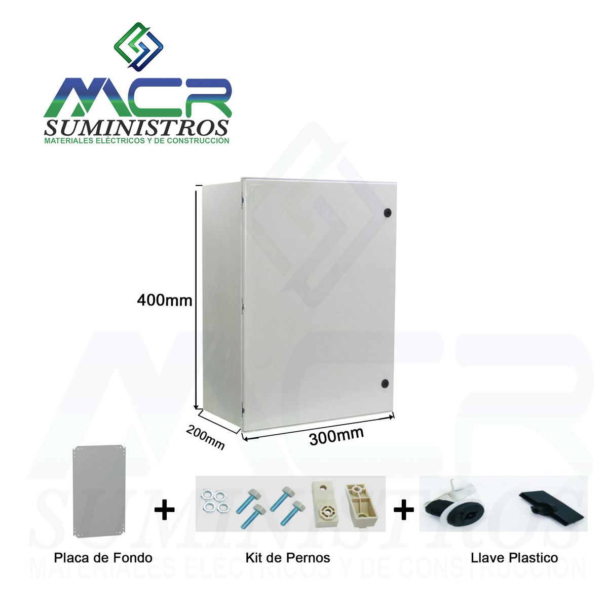 GENERICO - GABINETE  TABLERO DE POLIESTER PARA ADOSAR 400x300x200mm