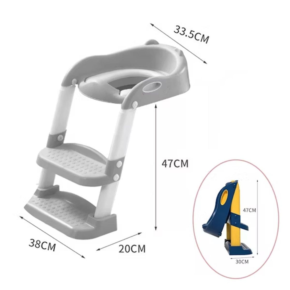 DOUX BEBE - Asiento Entrenamiento Para Niños con Escalera Gris