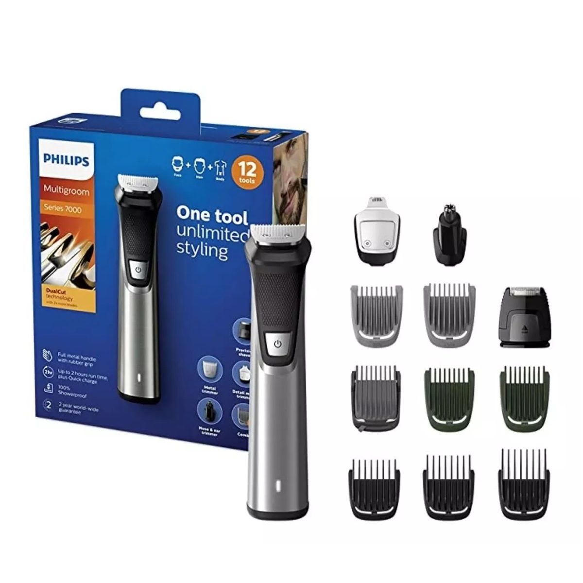 PHILIPS - Recortador Philips 12 En 1 Para Rostro, Cuerpo, Barba Mg7735