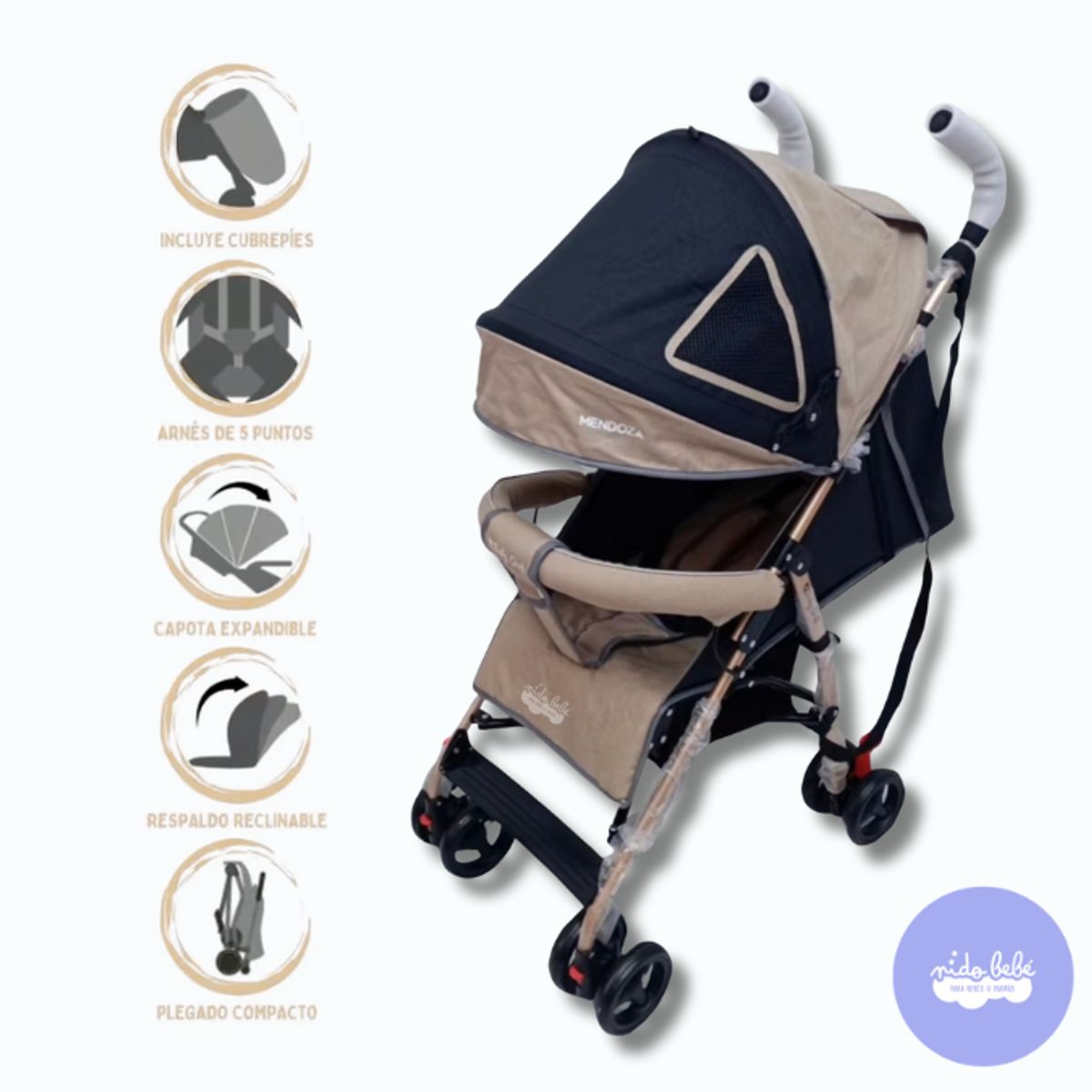 GENERICO - Coche Bastón Deportivo «MENDOZA» Beige