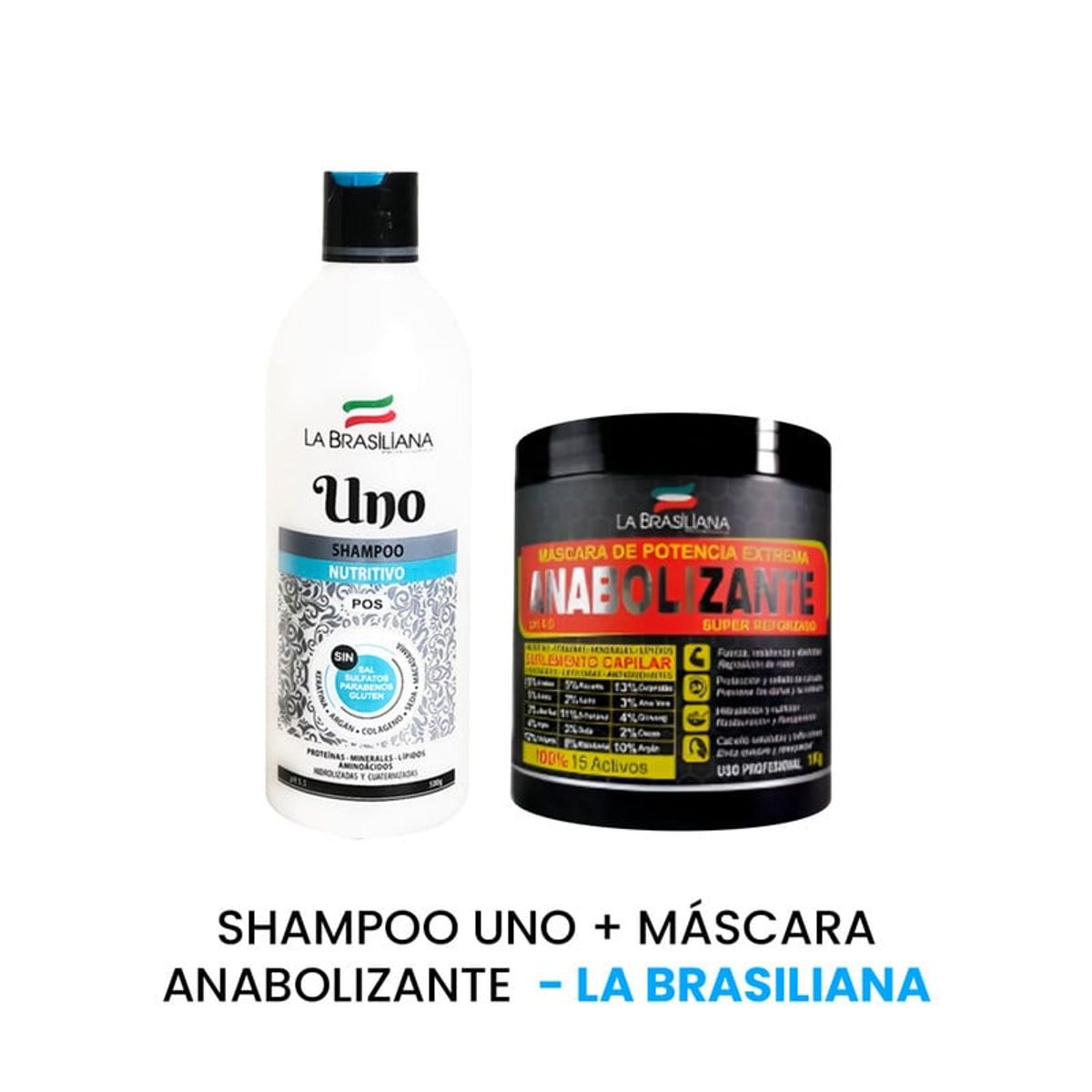 LA BRASILIANA - Shampoo uno + Máscara anabolizante La brasiliana