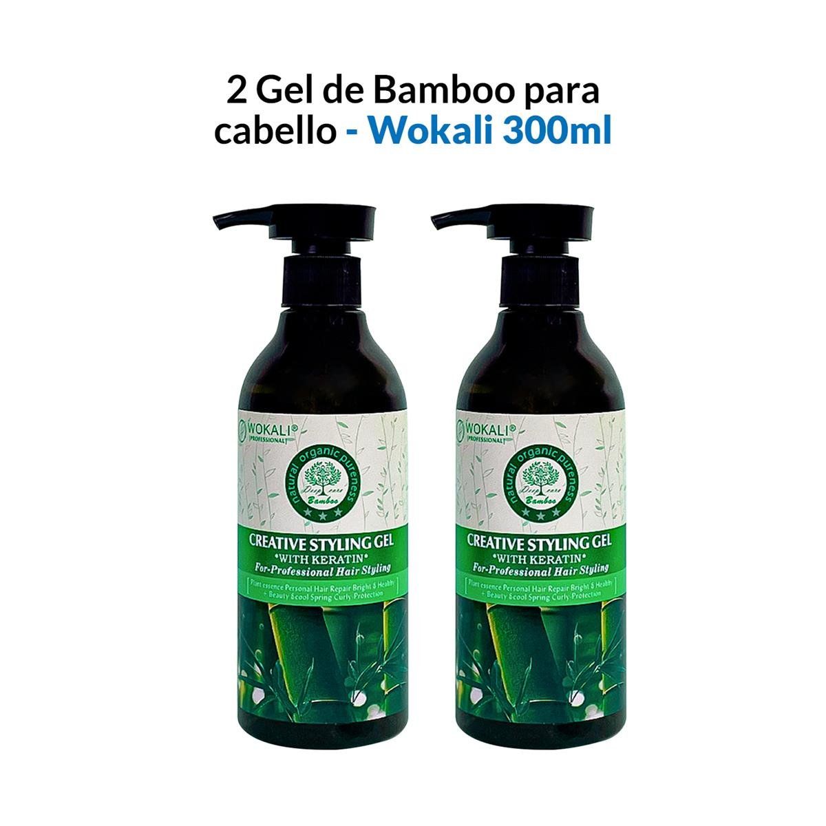 WOKALI - Gel De Bamboo Y Queratina Wokali 300ml 2 Unidades