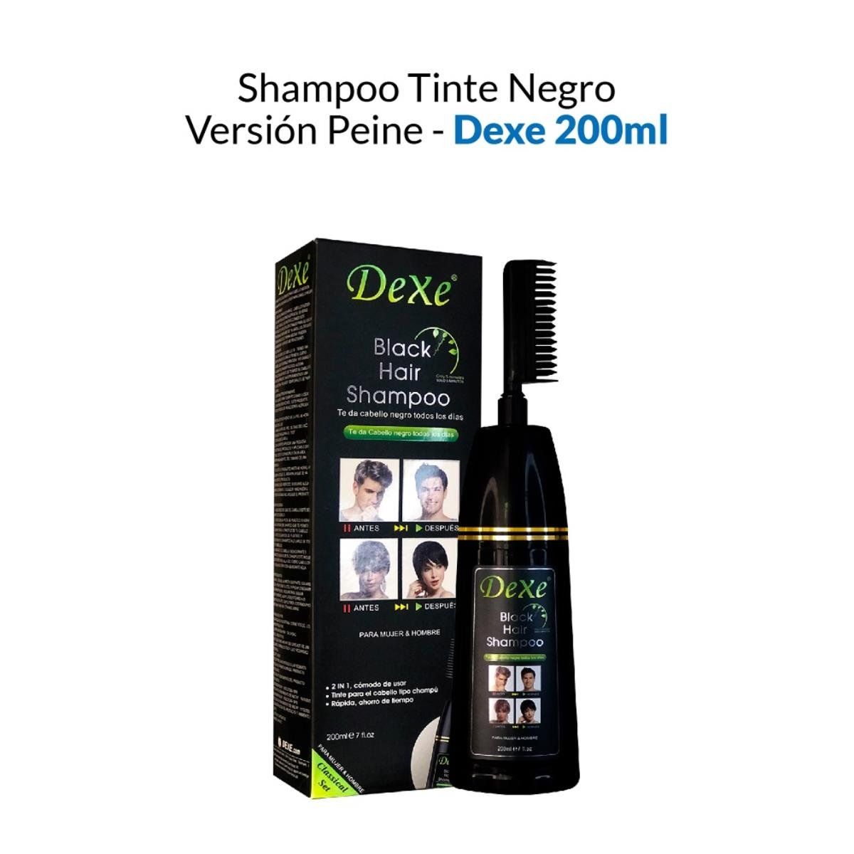DEXE - Shampoo Tinte Negro Versión Peine Dexe 200ml
