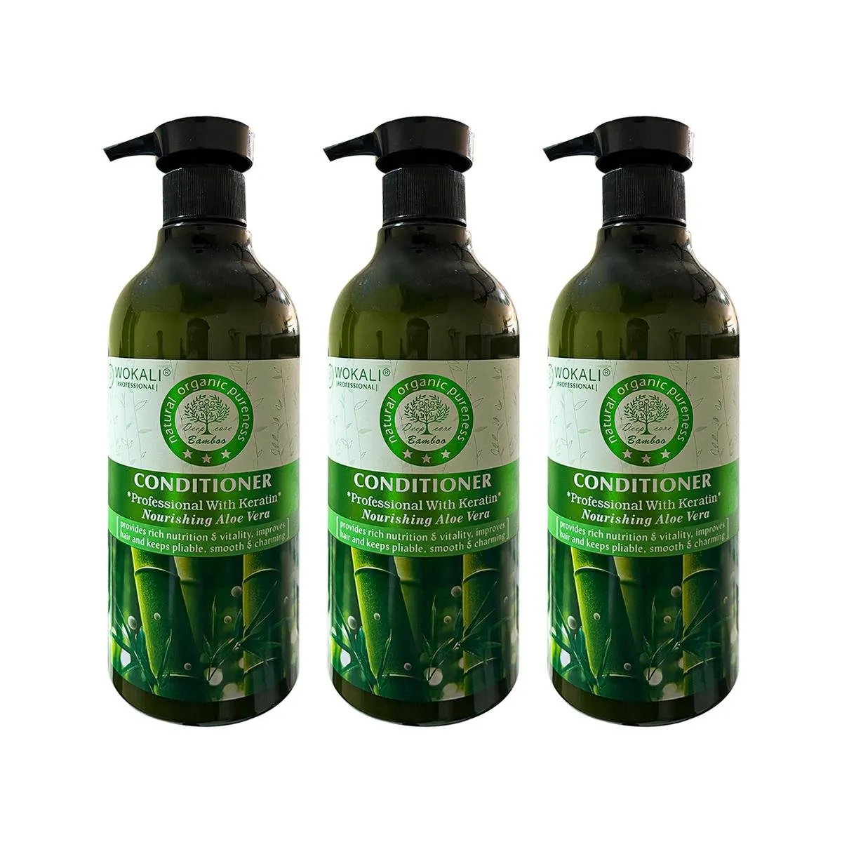 WOKALI - Acondicionador De Bamboo Wokali 550ml 3 Unidades
