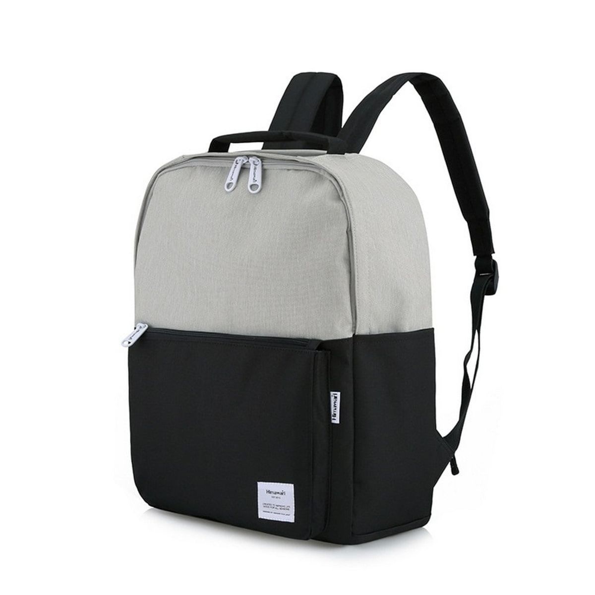 HIMAWARI - Himawari - Mochila escolar o de viaje porta Laptop Gris y Negro