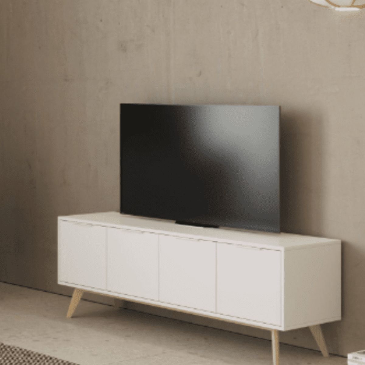 NACION MUEBLES - CENTRO DE ENTRETENIMIENTO SANTIAGO COLOR BLANCO NM