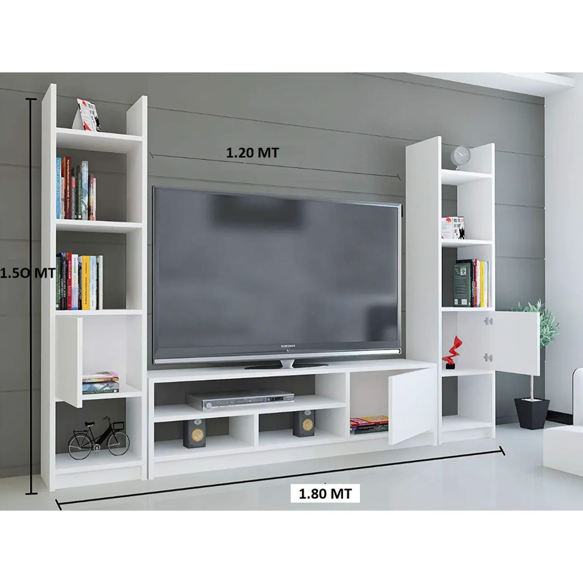 NACION MUEBLES - CENTRO DE ENTRETENIMIENTO ITALIA COLOR BLANCO NM