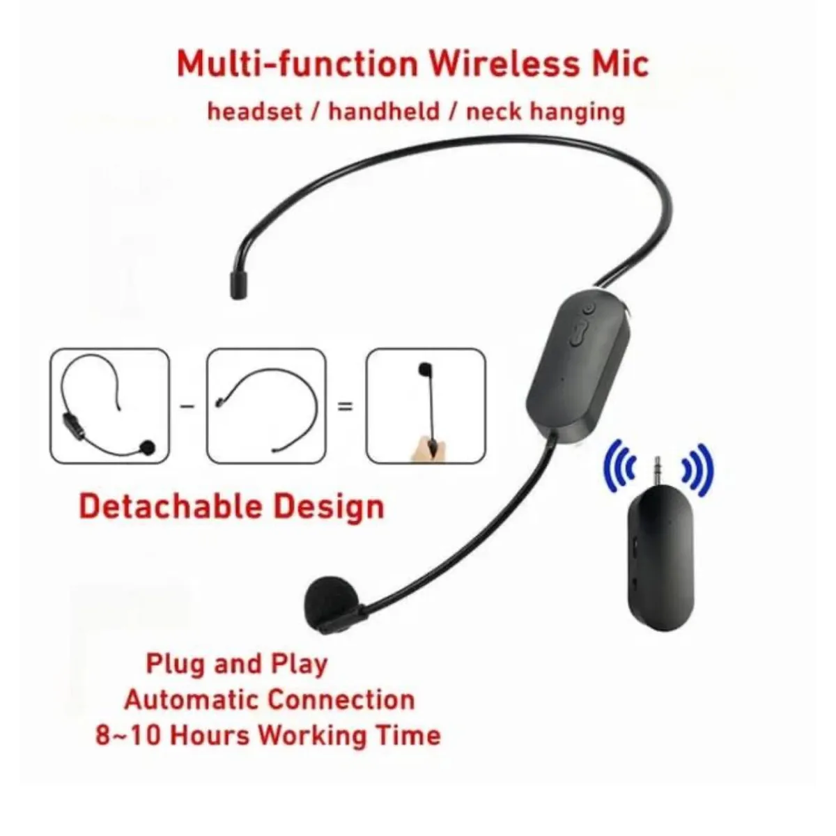 GENERICO - Microfono Inalambrico Tipo Vincha X2