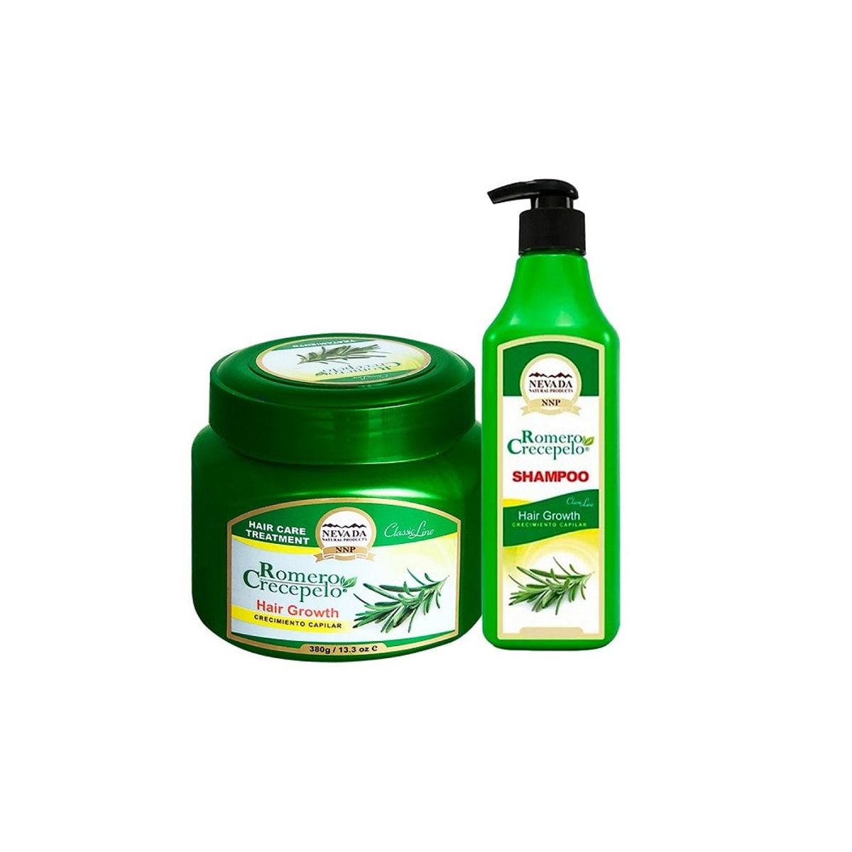 NEVADA NATURAL PRODUCTS - Crema Romero Crecepelo 380Gr + Shampoo Romero Crecepelo 320ml