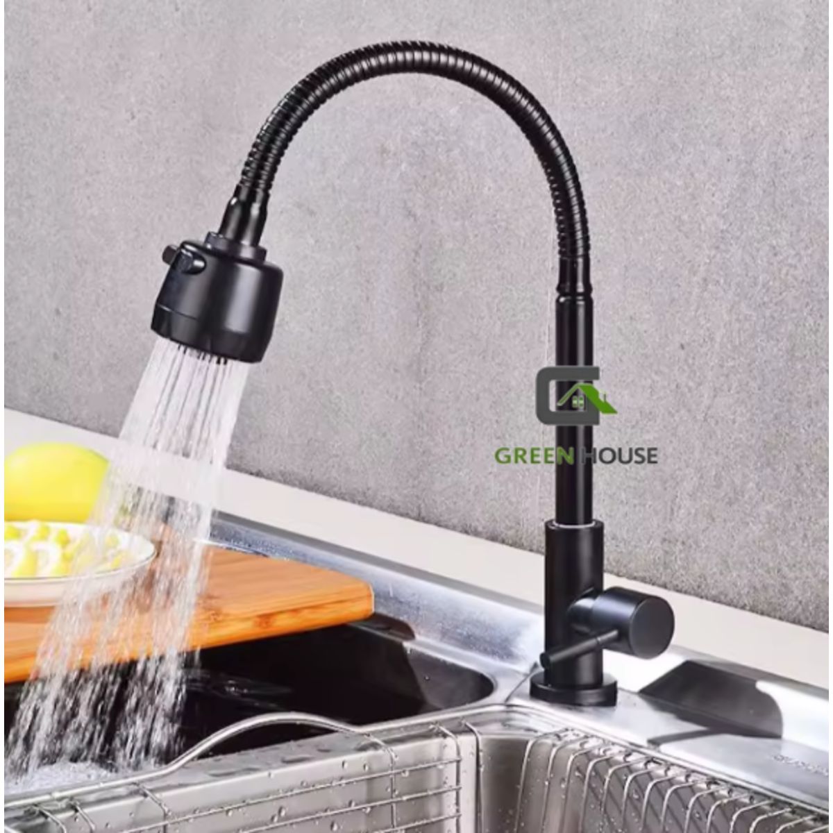 IMPORTADO MC - GRIFERIA DE ACERO PARA COCINA MUEBLE FLEXIBLE NEGRO