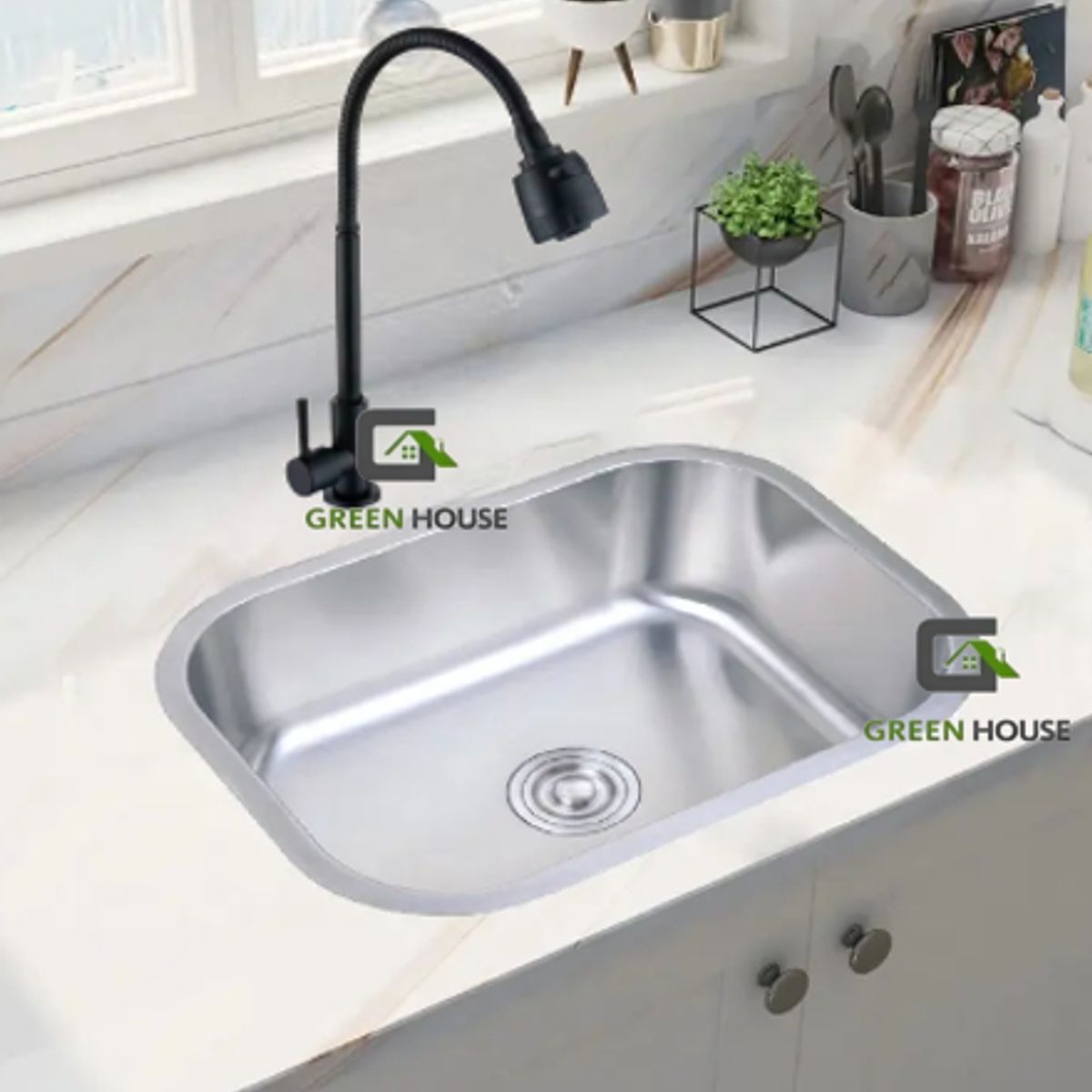 IMPORTADO MC - GRIFERIA DE ACERO PARA COCINA MUEBLE FLEXIBLE NEGRO