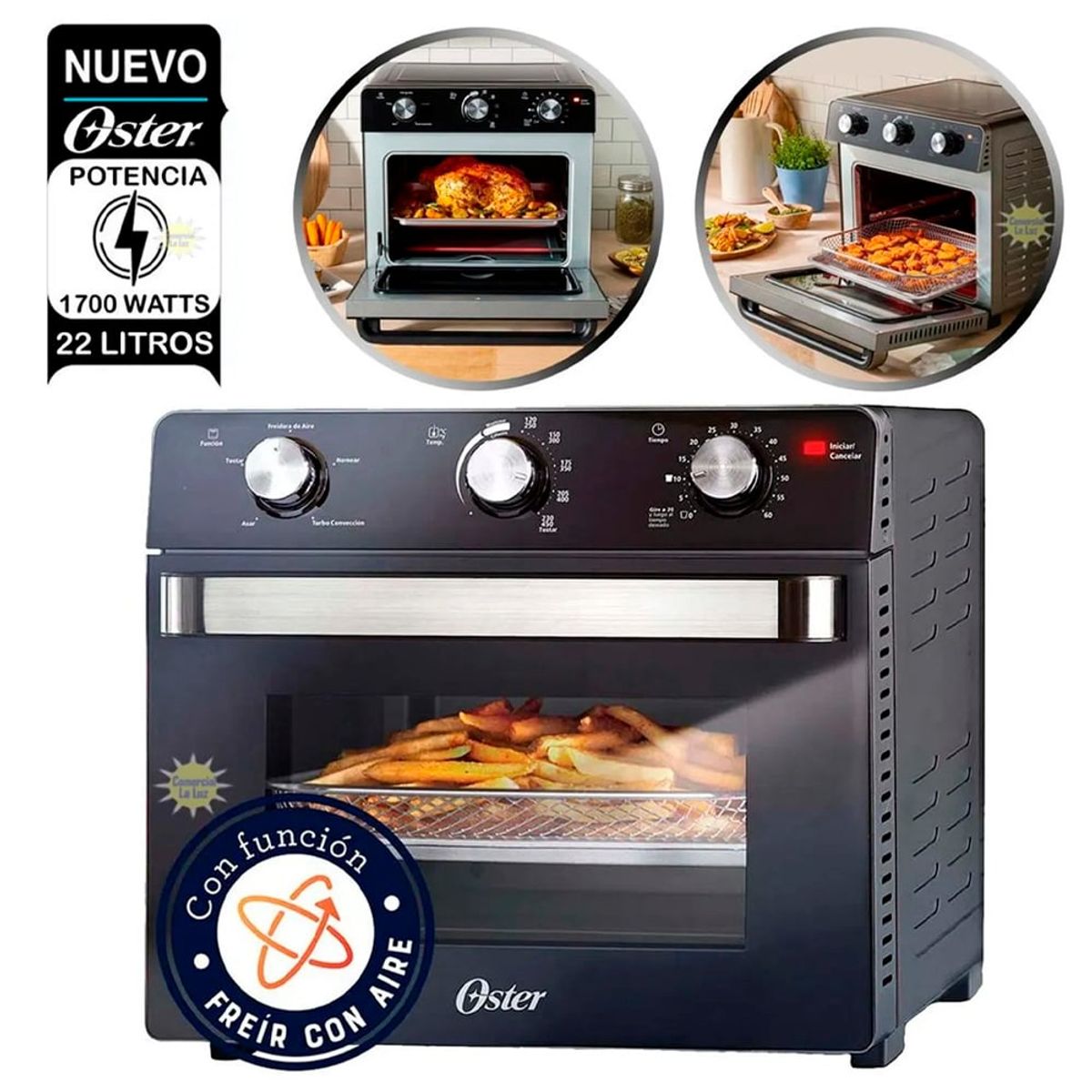 OSTER - Horno con freidora oster 22 litros TSSTTVMAF1NS
