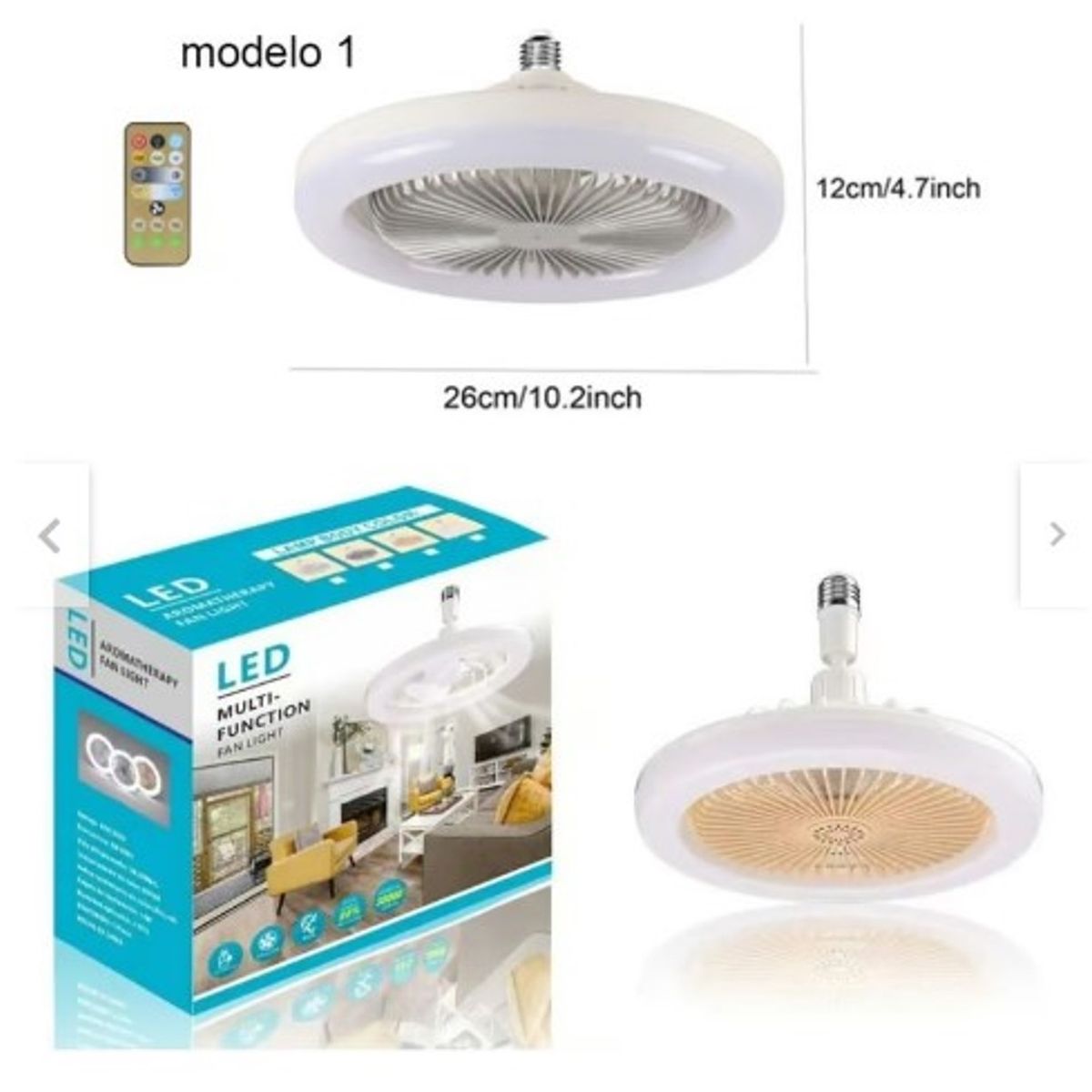 GENERICO - Foco ventilador de techo ahorrador inteligente + control y fragancia