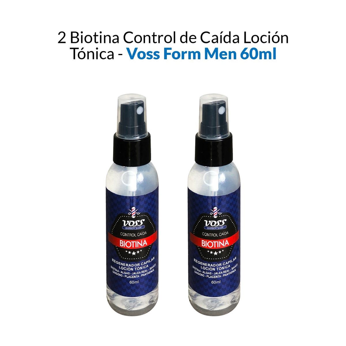 VOSS - Biotina Control De Caída Loción Tónica Voss 60ml 2 Unidades