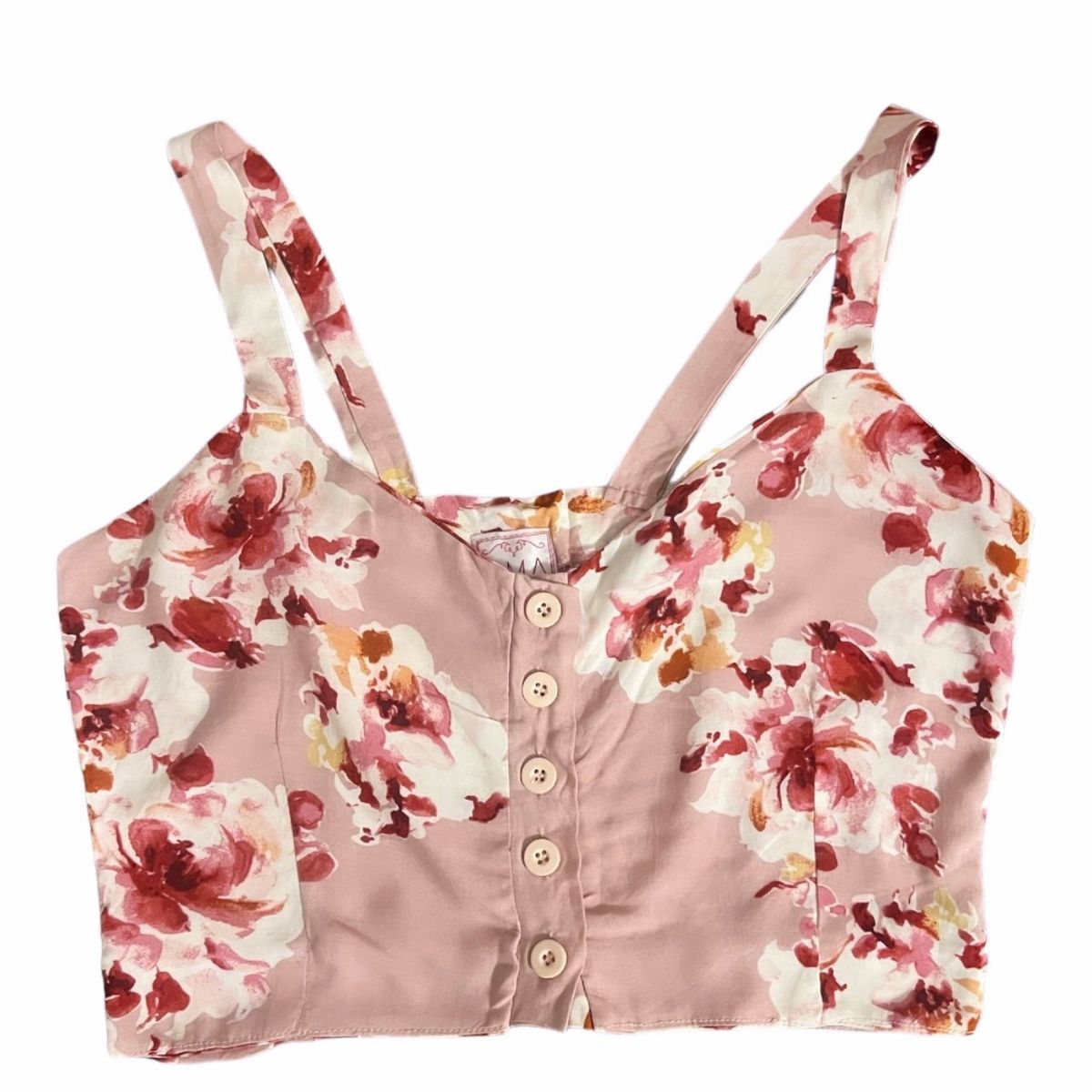 AMA OUTFITTERS - TOP TIRAS FLOREADO TANIA