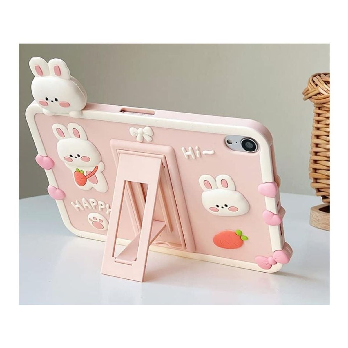 GENERICO - Funda 3D case para IPAD 10.2 2019 5 PINK CONEJO