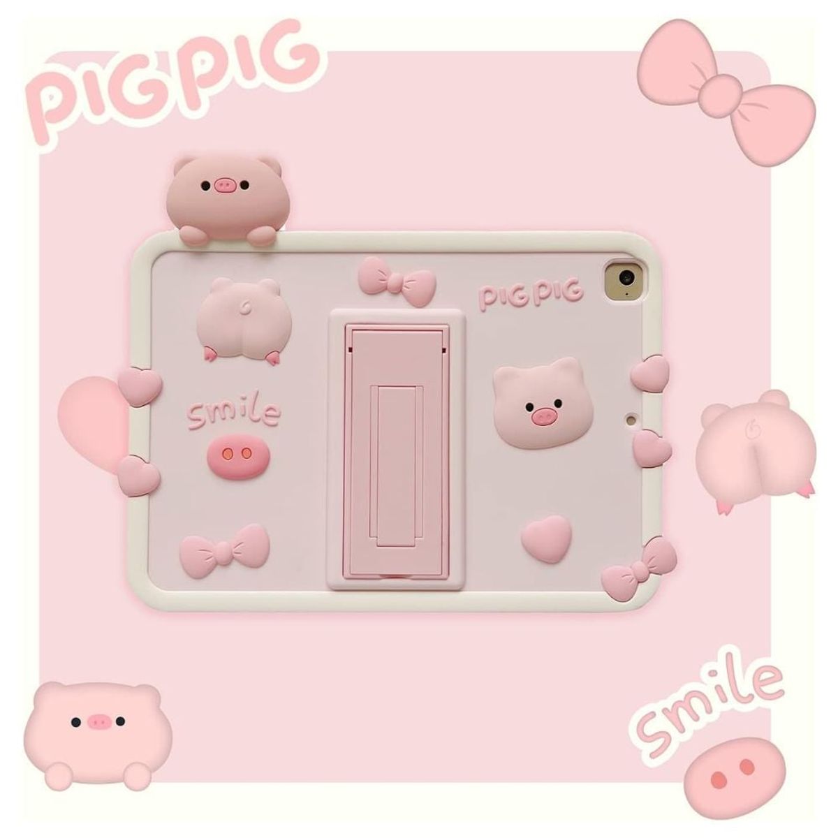 GENERICO - Funda 3D case para IPAD 10.2 2019 5 PINK CERDO