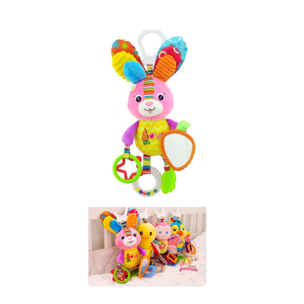 GENERICO - Peluche Sensorial Happy Monkey Conejita