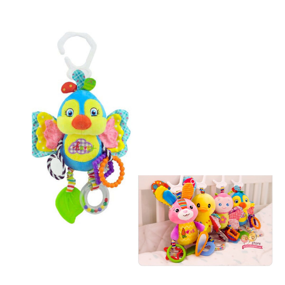 GENERICO - Peluche Sensorial Happy Monkey Pajarito