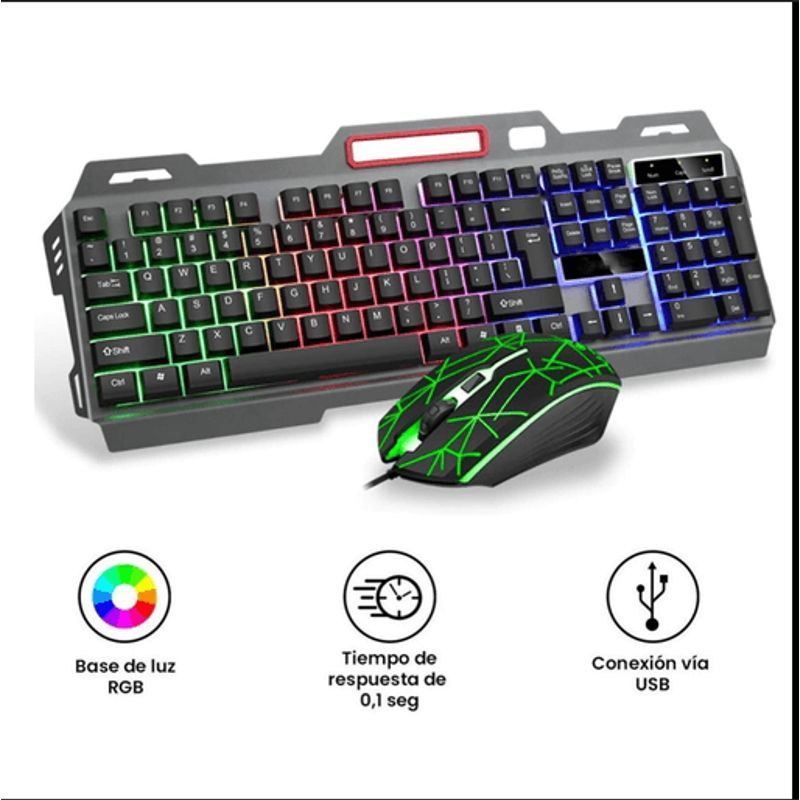 GENERICO - Kit Teclado Y Mouse Gamer Retroiluminado