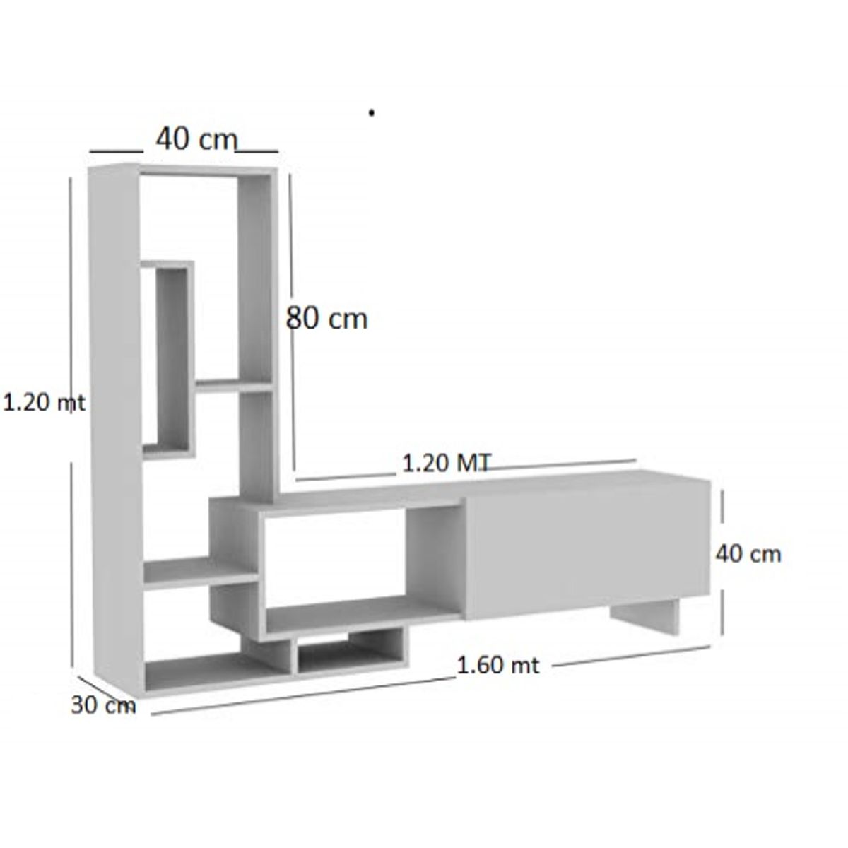 NACION MUEBLES - CENTRO DE ENTRETENIMIENTO FRANCIA COLOR BLANCO NM