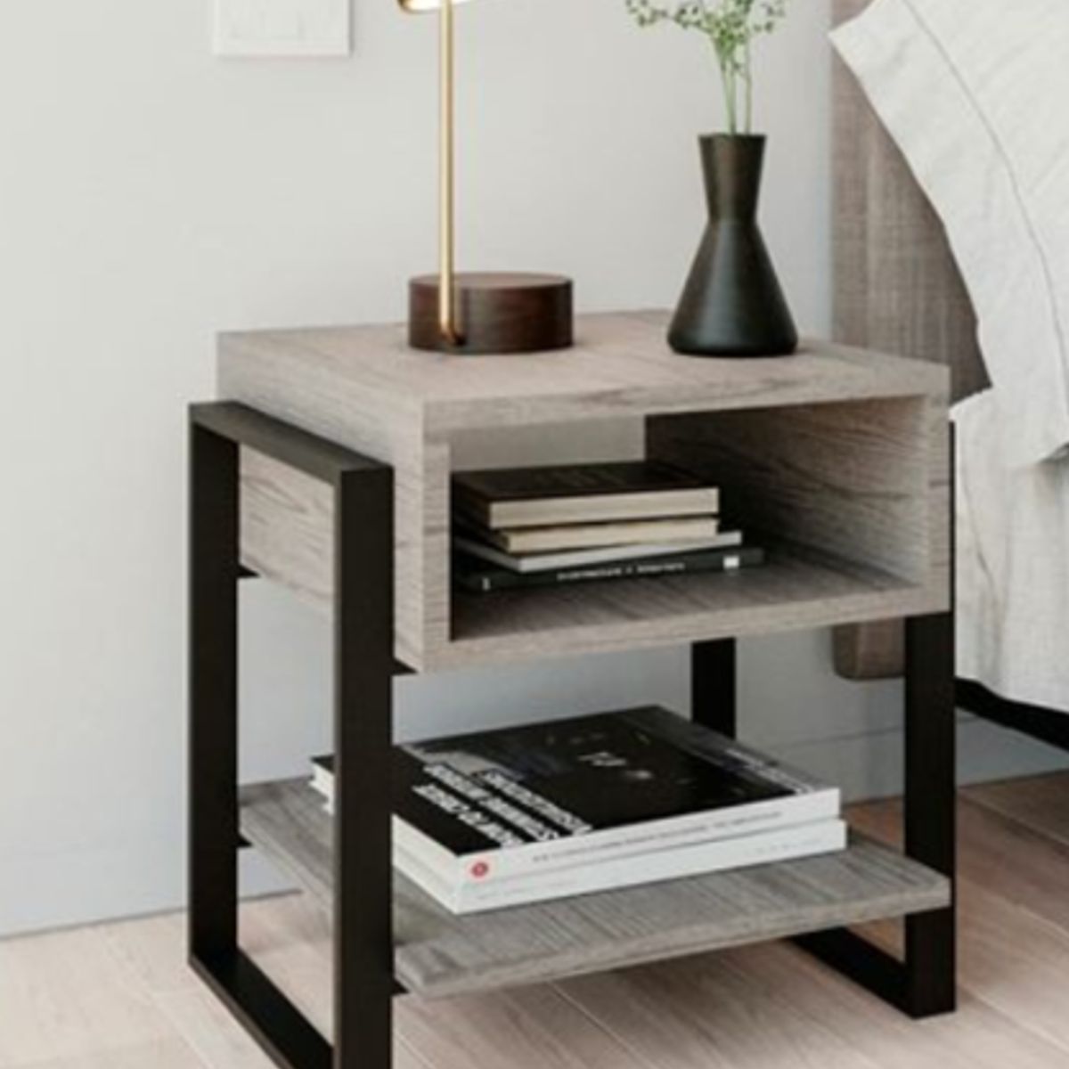 NACION MUEBLES - VELADOR ALEMANIA COLOR GRIS NM