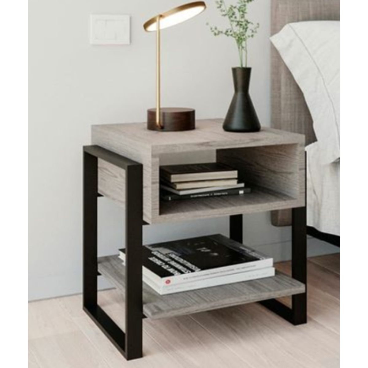 NACION MUEBLES - VELADOR ALEMANIA COLOR GRIS NM