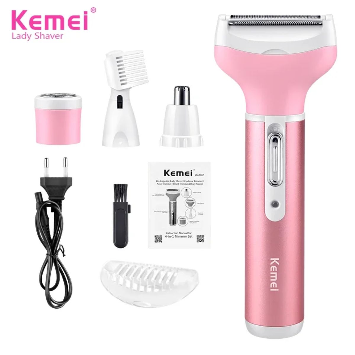 KEMEI - Depiladora KEMEI 4 en 1 para Mujer